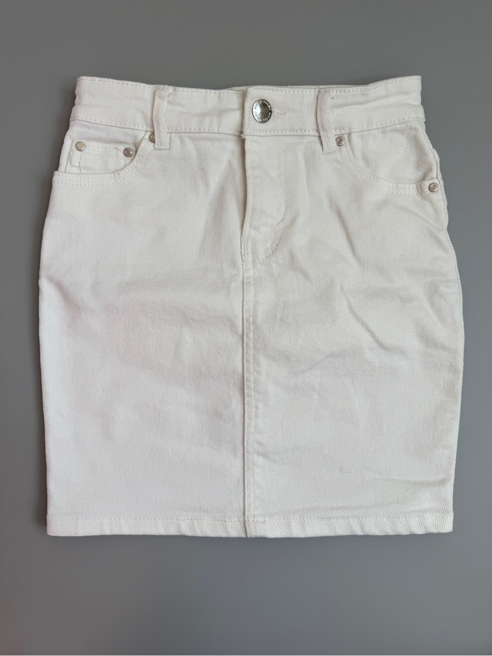 Amisu White Denim Mini Skirt